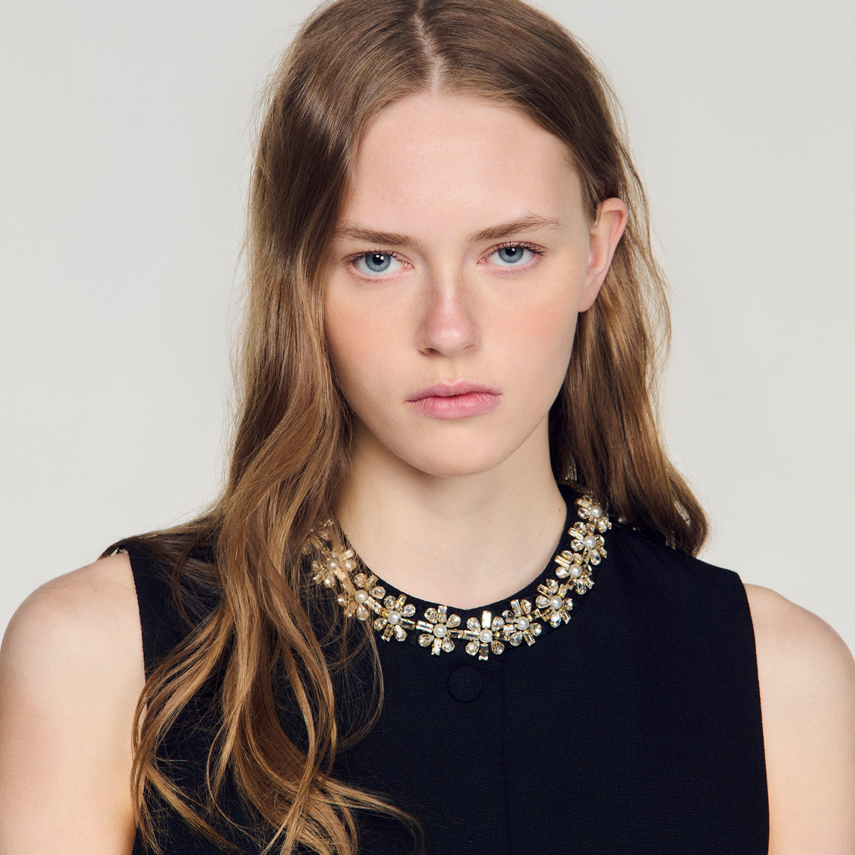 Lavandoria Jacket with jewelled neckline Black