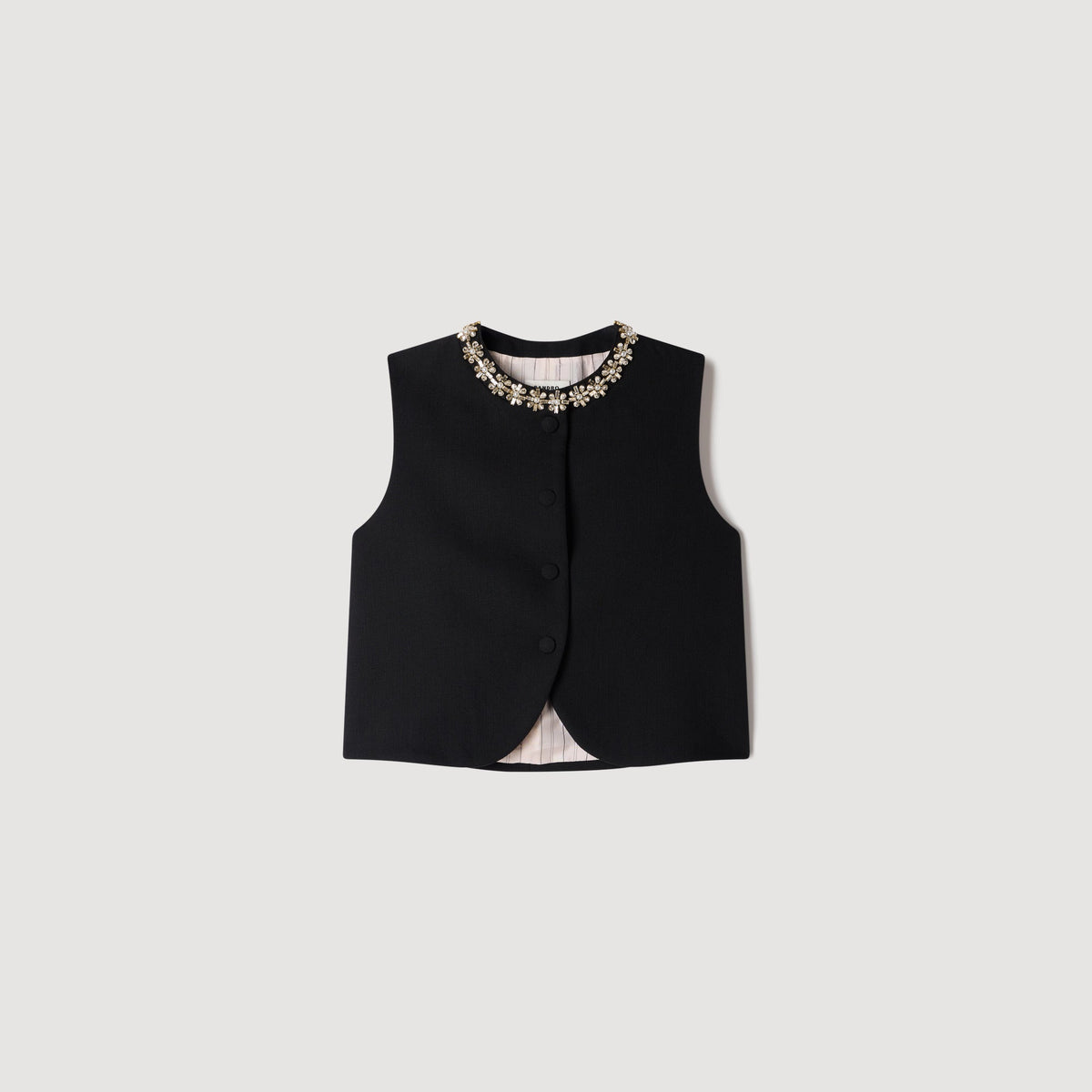 Lavandoria Jacket with jewelled neckline Black