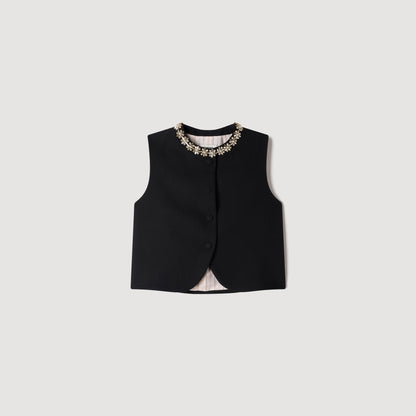 Lavandoria Jacket with jewelled neckline Black