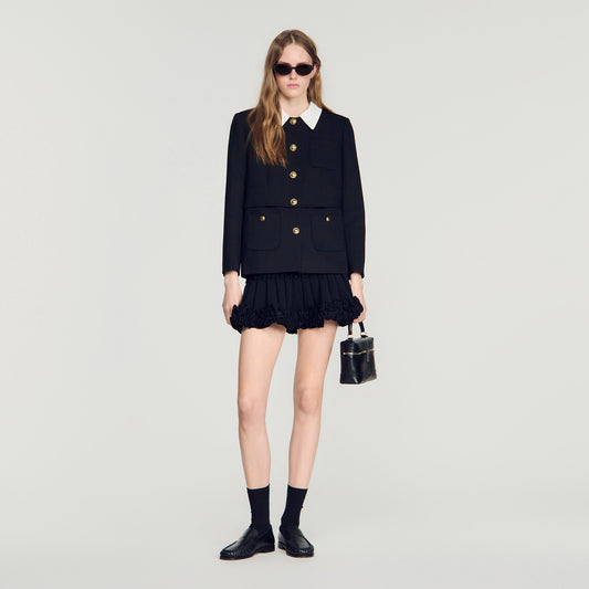 Rosmarina Jacket With Contrast Collar Black