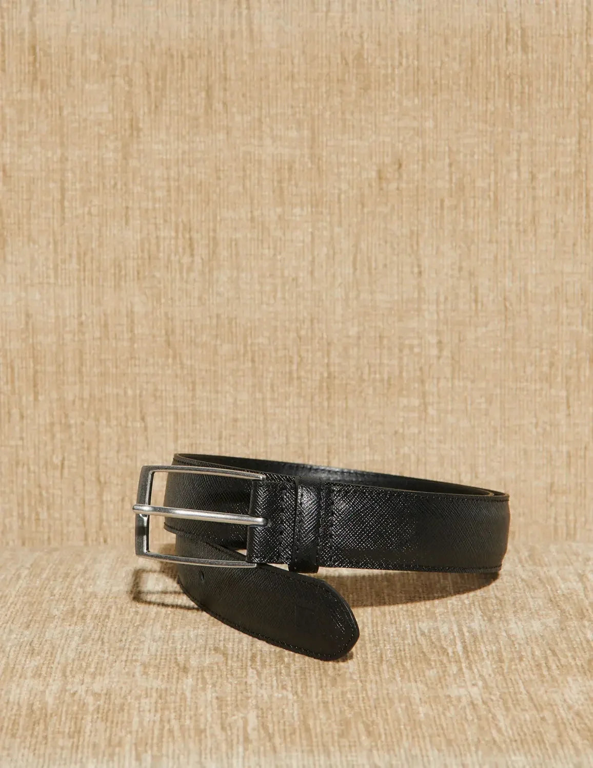 Saffiano Leather Belt Black