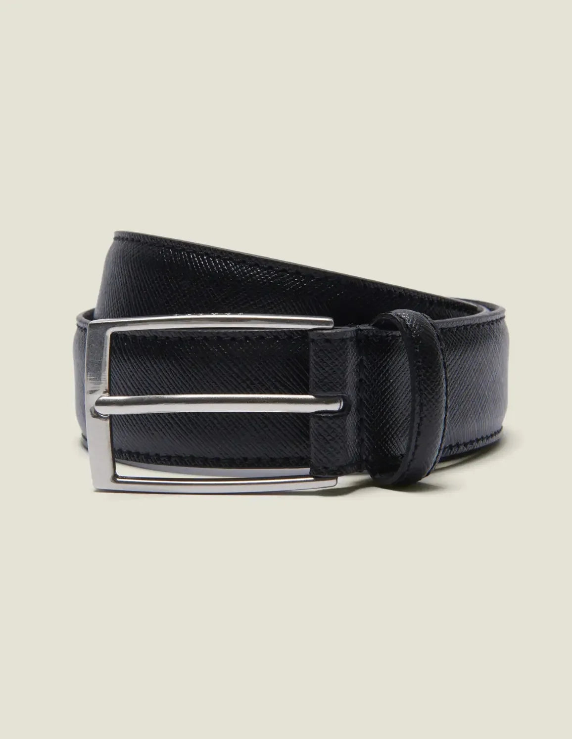 Saffiano Leather Belt Black