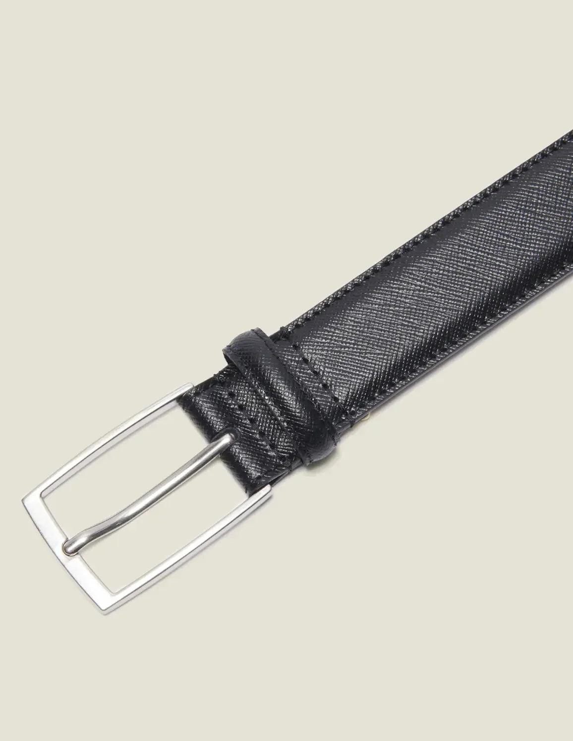 Saffiano Leather Belt Black