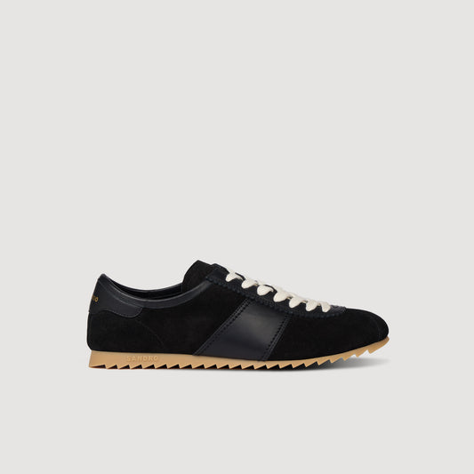 Soft Runner Low-Top Leather And Suede Trainers Black
