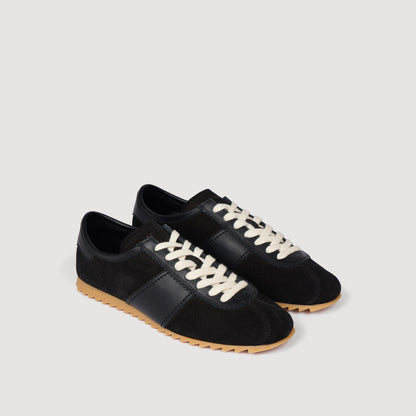Soft Runner Low-Top Leather And Suede Trainers Black