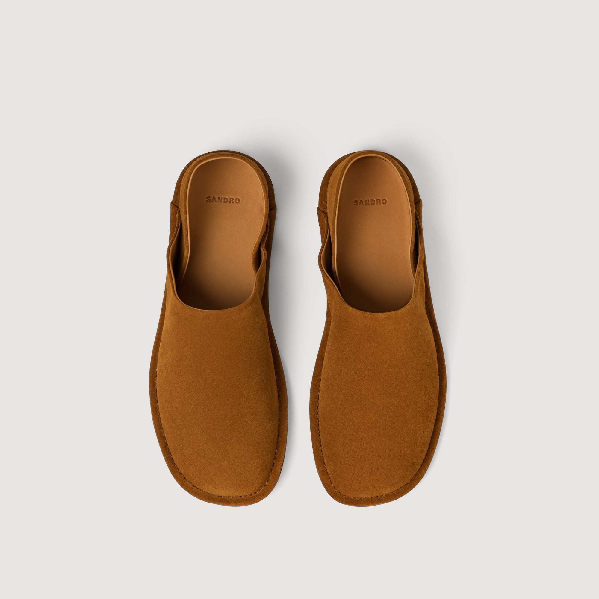 Suede Slipper Split Leather Slippers Cognac