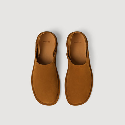 Suede Slipper Split Leather Slippers Cognac