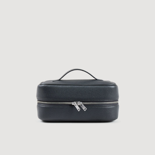 Wash New Toilet Bag In Grained Fabric Steel