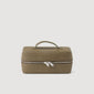 Washbag Saffiano Toilet Bag In Reconstituted Leather Olive Green.