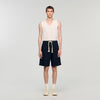 Rope Short Elasticated Waist Cotton Shorts Navy Blue