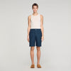 Denim Cross Short Square Cross Denim Shorts Navy Blue