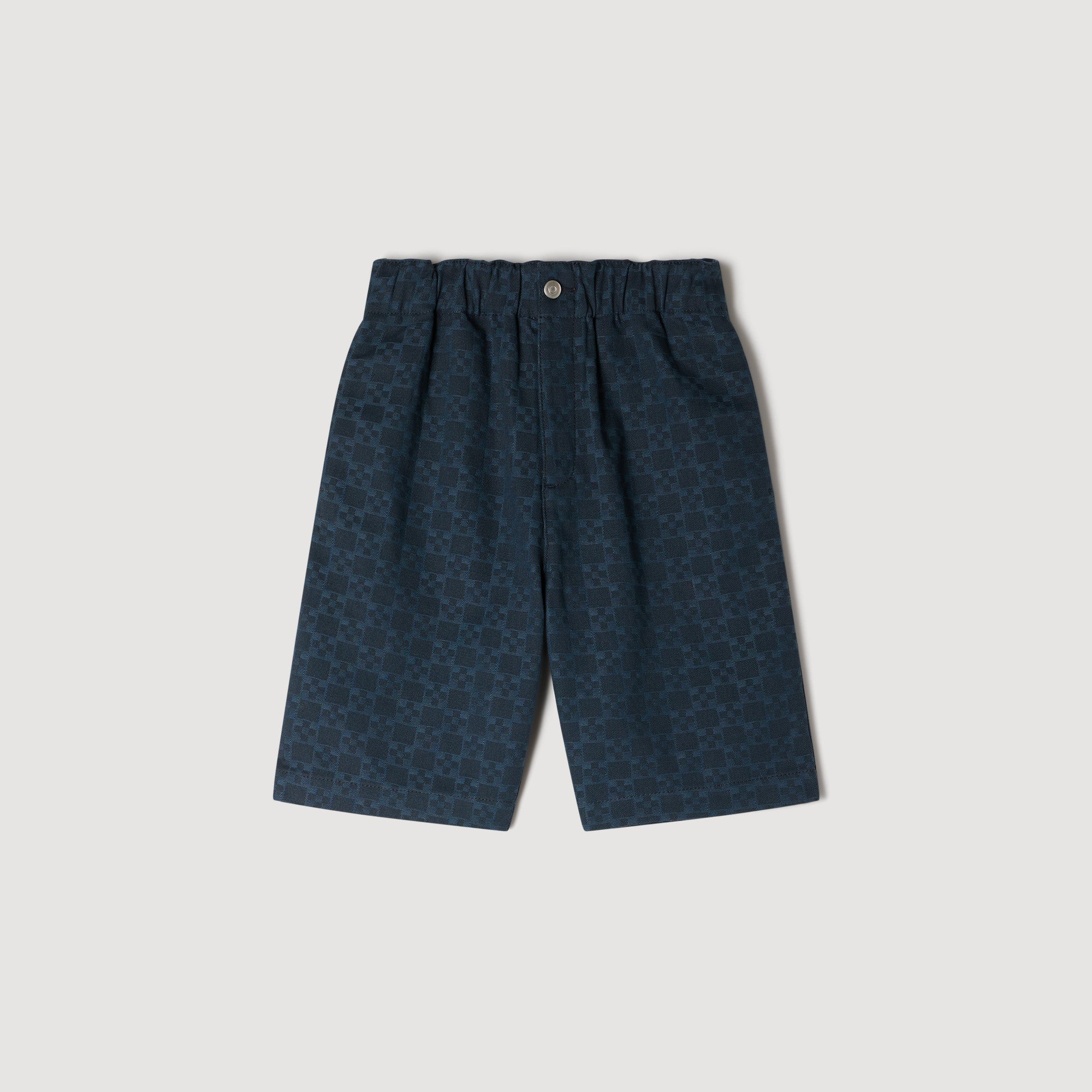 Denim Cross Short Square Cross Denim Shorts Navy Blue