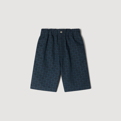 Denim Cross Short Square Cross Denim Shorts Navy Blue