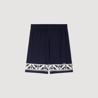 Amalfi Short Contrast Pattern Floaty Shorts Navy Blue