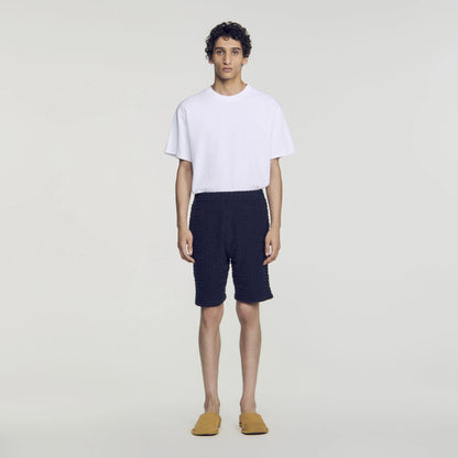 Sponge Shorts Terry Cloth Shorts Navy Blue