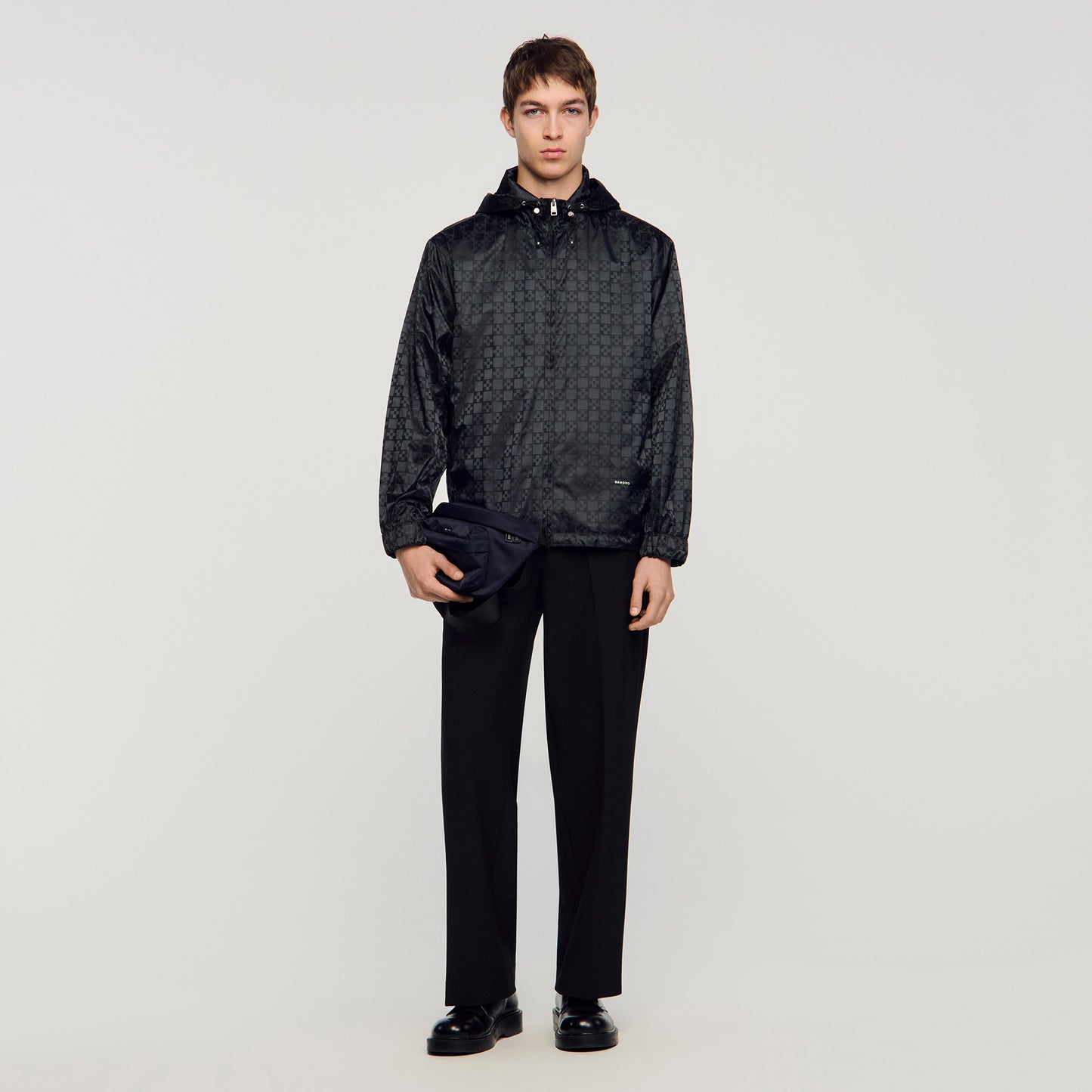 Surf Squarecross Nylon Jacquard Leger Square Cross Nylon Jacket Dark Grey
