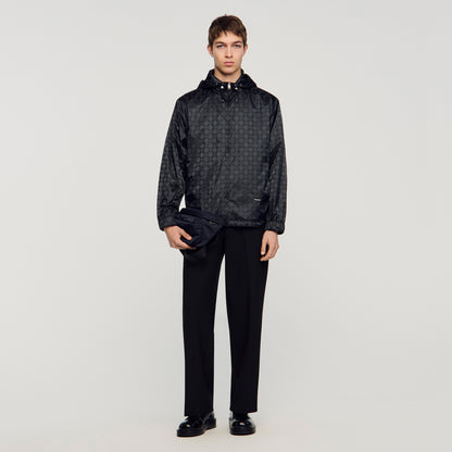 Surf Squarecross Nylon Jacquard Leger Square Cross Nylon Jacket Dark Grey