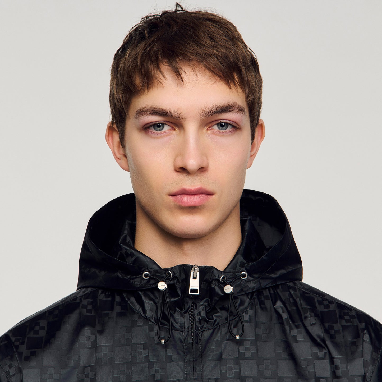 Surf Squarecross Nylon Jacquard Leger Square Cross Nylon Jacket Dark Grey