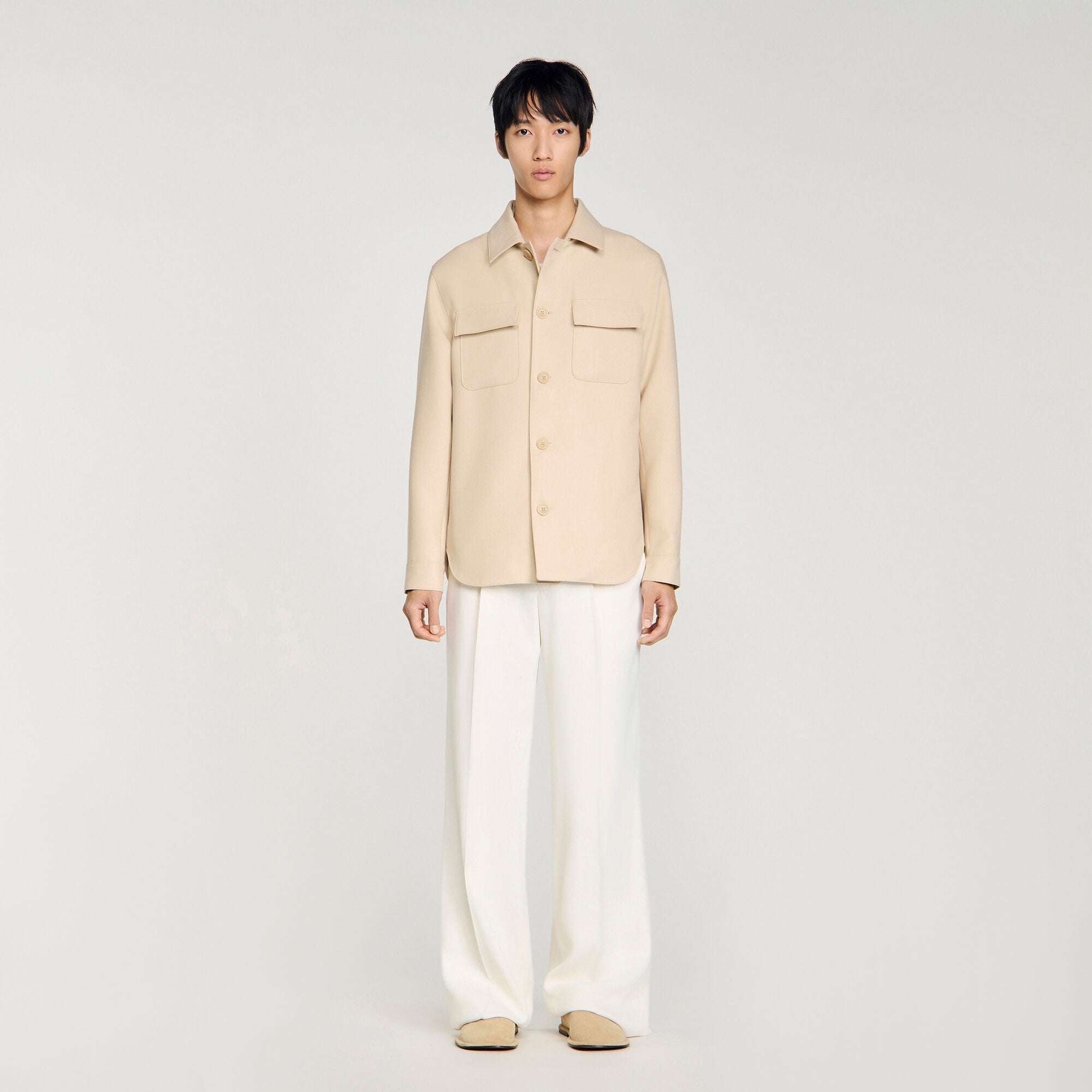 Overshirt Buttoned Overshirt Beige