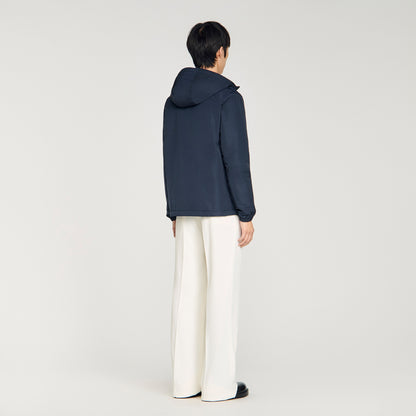 Windy Padded Nylon Windbreaker Navy Blue