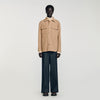 Cross Overshirt Square Cross Jacquard Overshirt Camel