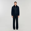 Aviator Wool Aviator Jacket With Shearling Navy Blue