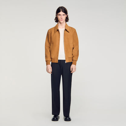 Thomas Jacket Nubuck Suede Leather Jacket Cognac