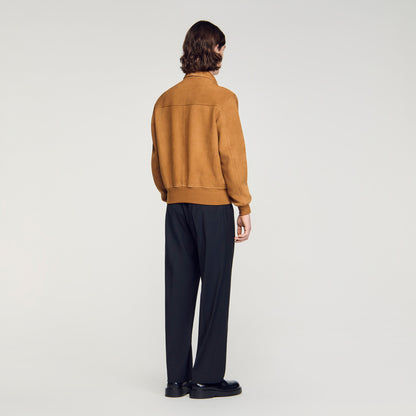 Thomas Jacket Nubuck Suede Leather Jacket Cognac