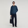 Fitted Cross Jacket Square Cross Denim Jacket Navy Blue