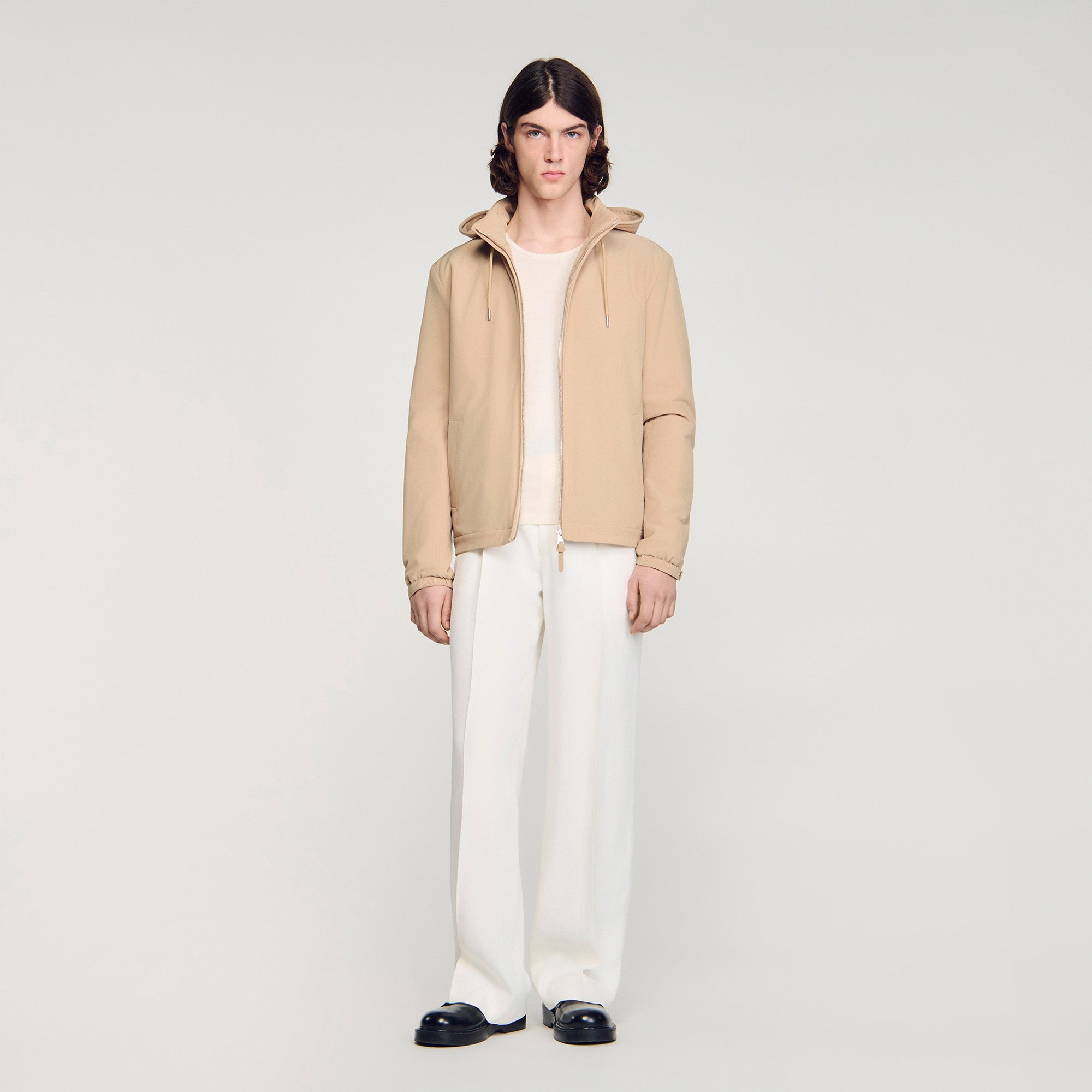 Orion Hooded Zip-Up Jacket Sand