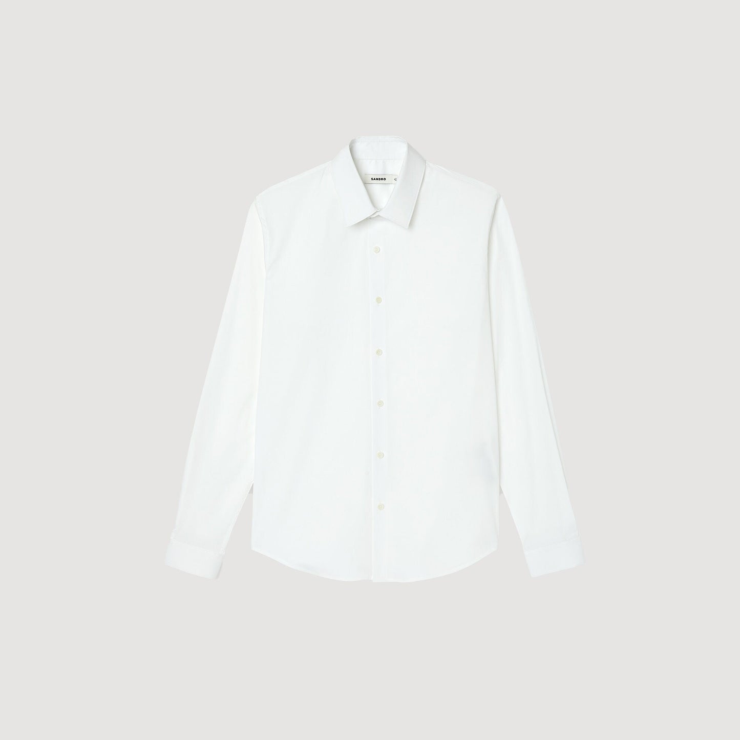 Fitted Stretch Cotton Shirt White