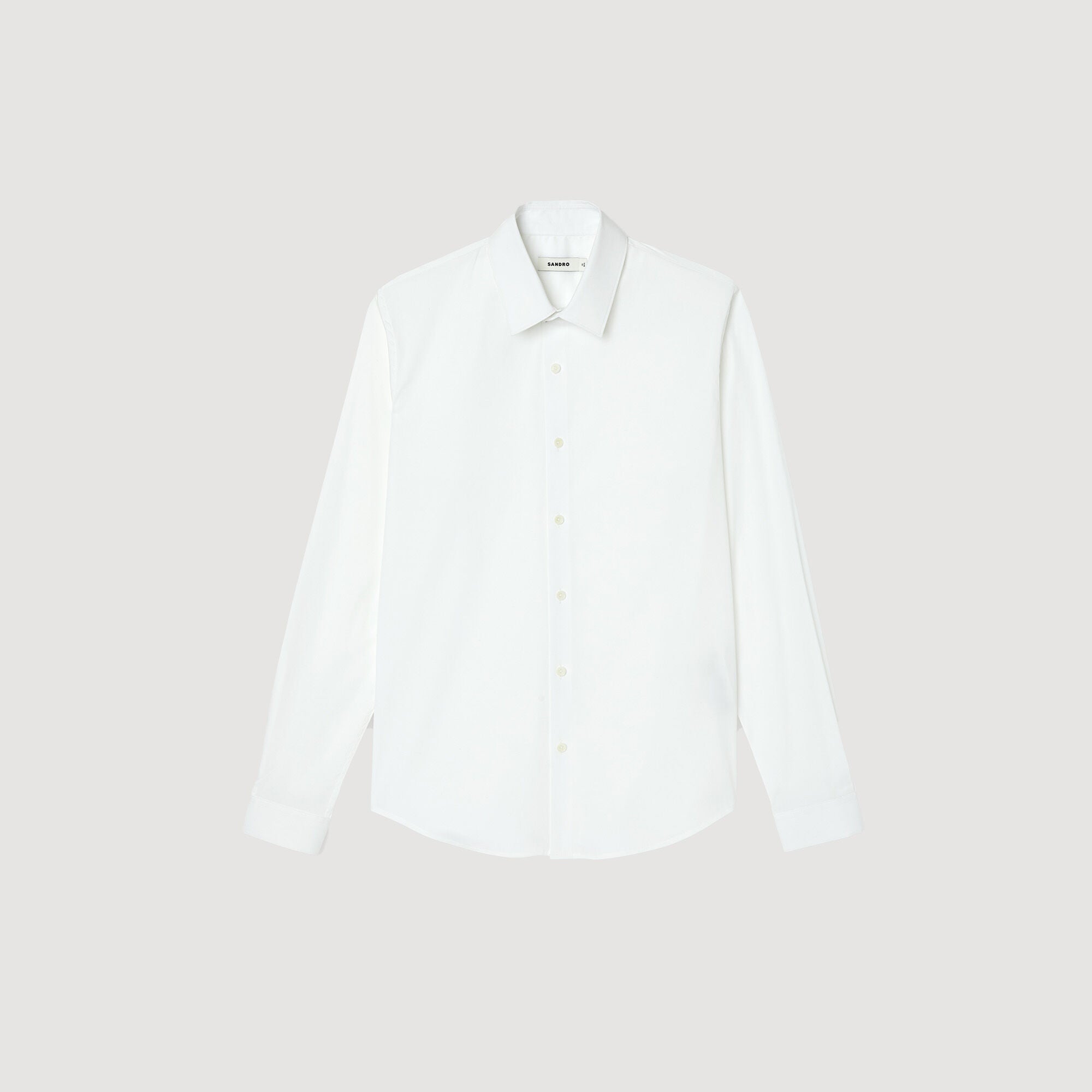 Fitted Stretch Cotton Shirt White