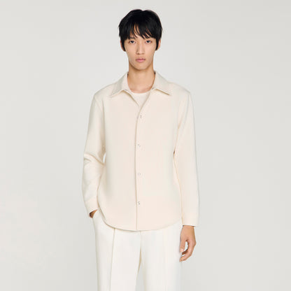 Joker Minimal Long-Sleeved Jersey Shirt Ecru