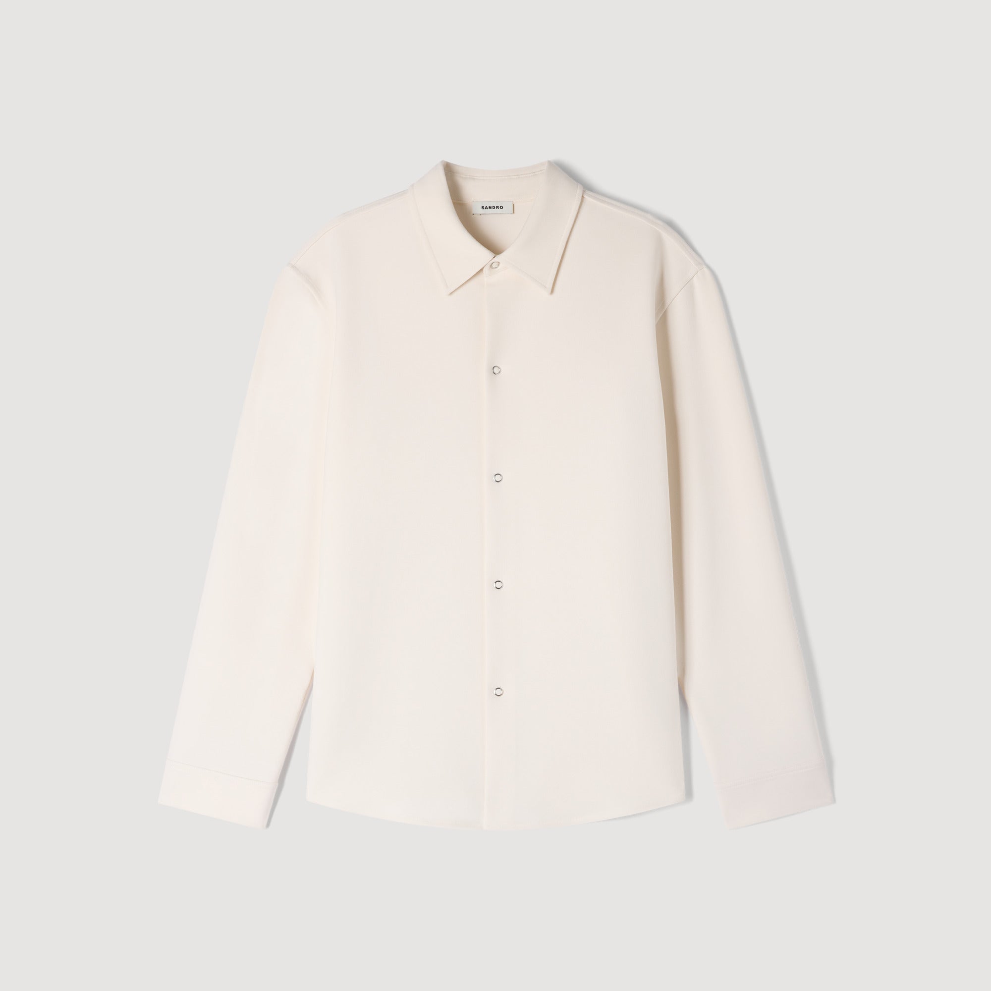 Joker Minimal Long-Sleeved Jersey Shirt Ecru