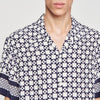 Square Cross Short-Sleeved Shirt Ecru / Navy
