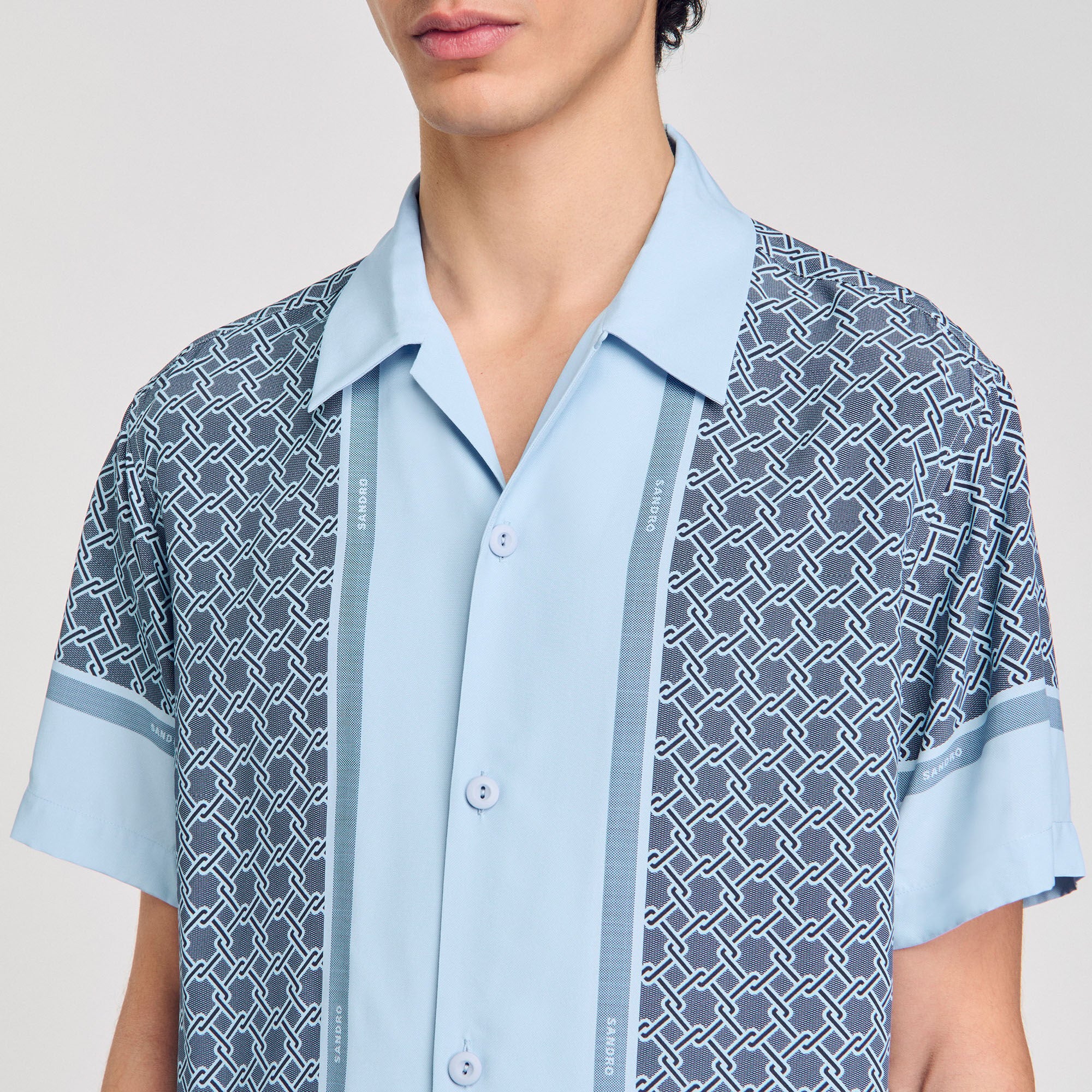 Fence Mc Short-Sleeved Patterned Shirt Chambray