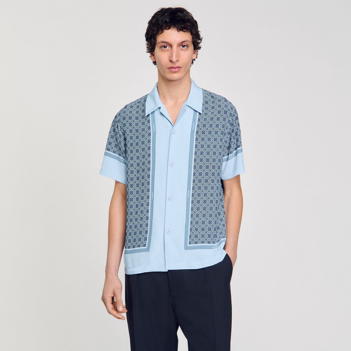 Fence Mc Short-Sleeved Patterned Shirt Chambray