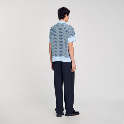 Fence Mc Short-Sleeved Patterned Shirt Chambray