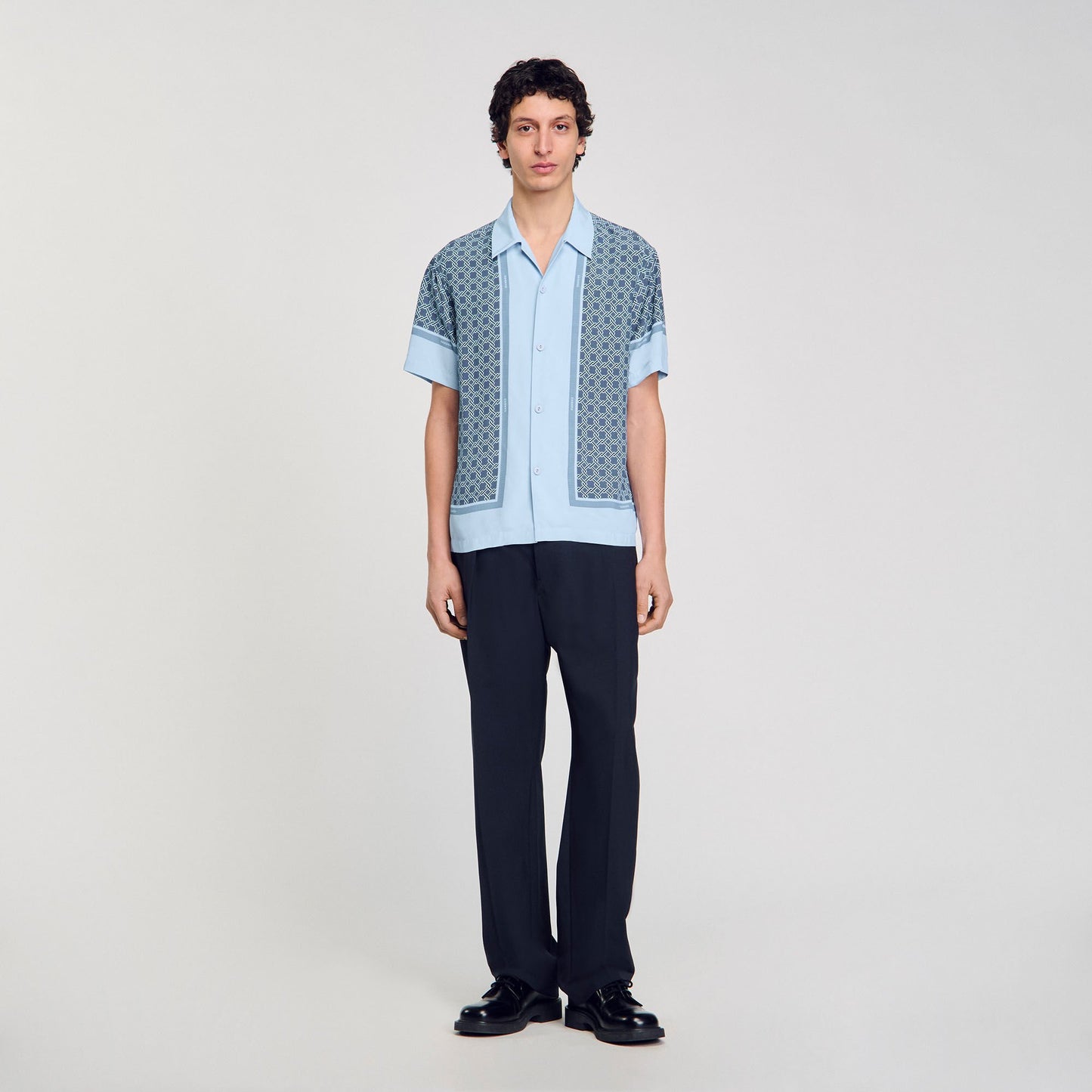 Fence Mc Short-Sleeved Patterned Shirt Chambray