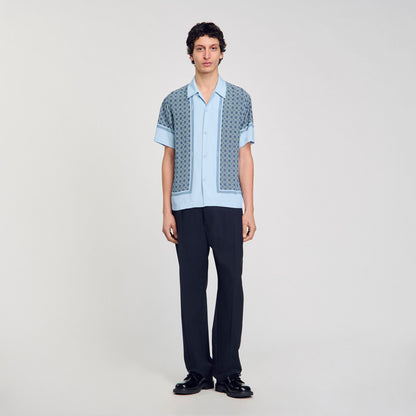 Fence Mc Short-Sleeved Patterned Shirt Chambray