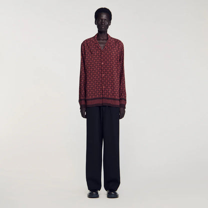 Square Cross Ml Printed Loose-Fit Shirt Cognac