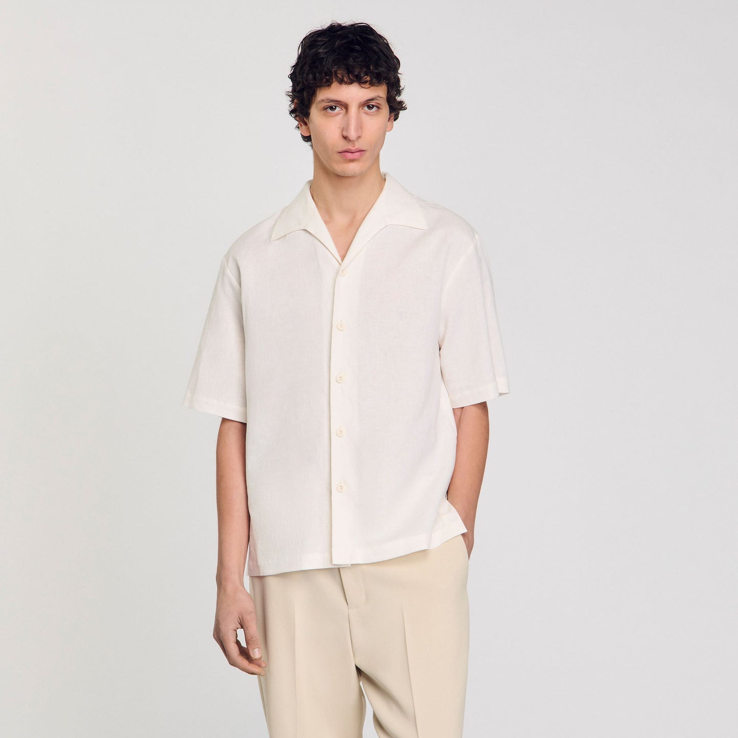 Requin Linen Mc Cotton And Linen Shirt Ivory.