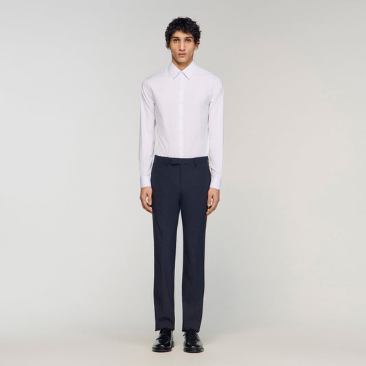 New Seamless Stretch Plain Shirt White