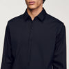 New Seamless Stretch Plain Shirt Black