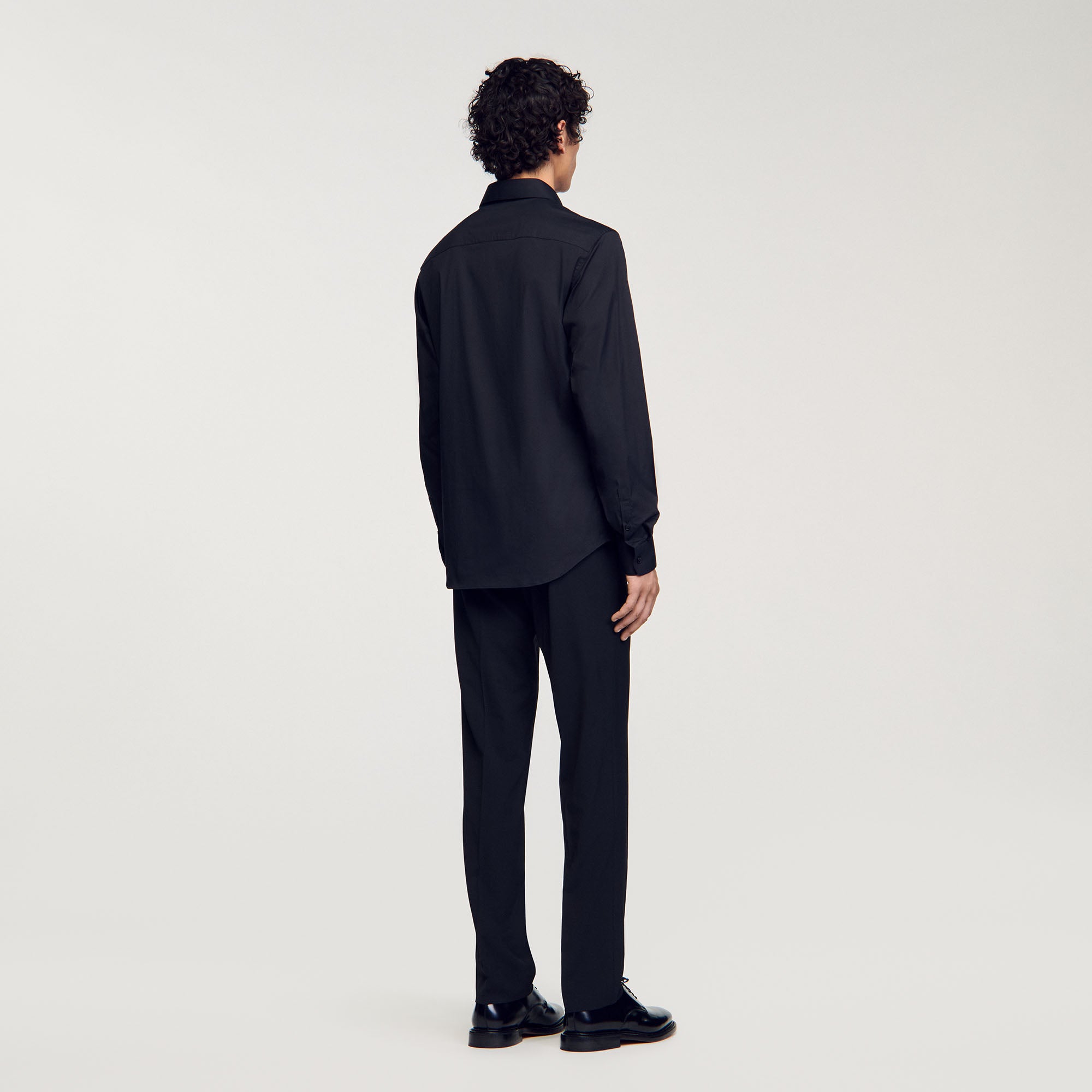 New Seamless Stretch Plain Shirt Black