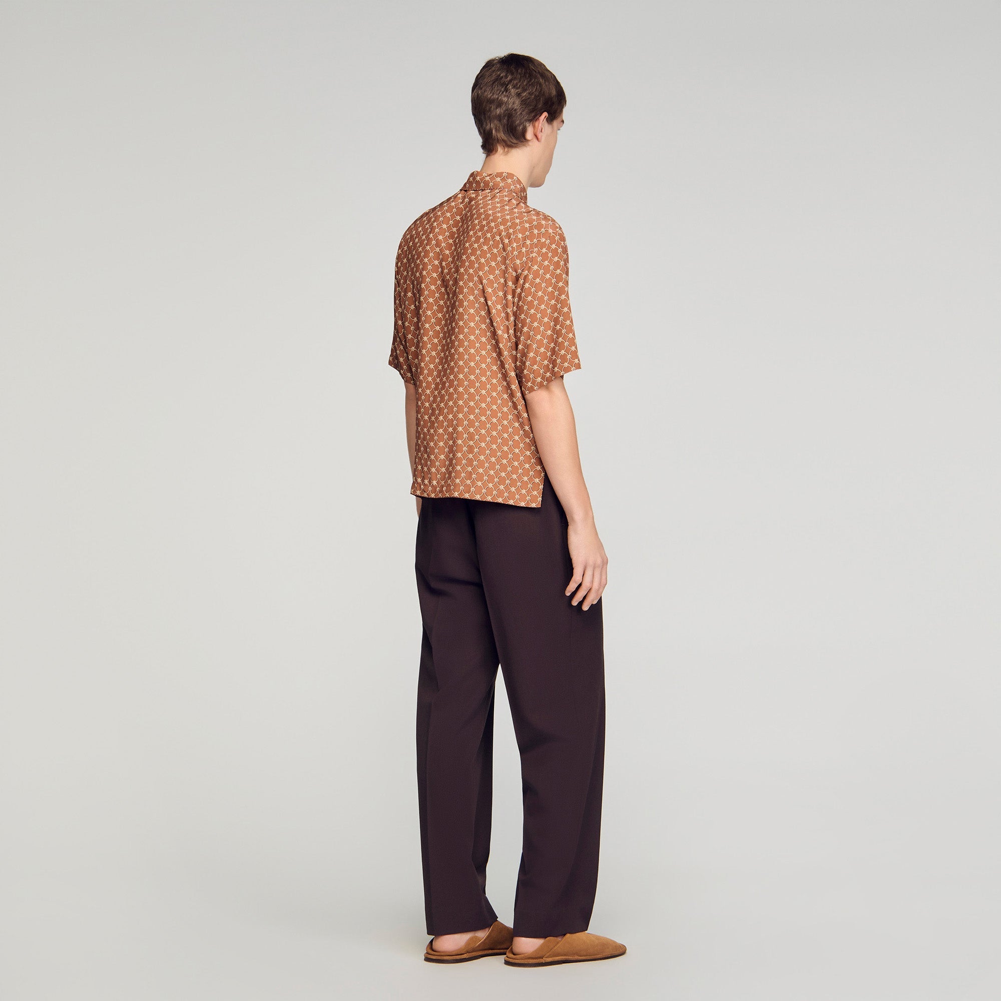 Catena Shirt Mc Link Print Loose-Fit Shirt CAMEL