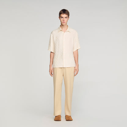 Jacquard Cross Shirt Mc Square Cross Loose-Fit Shirt White