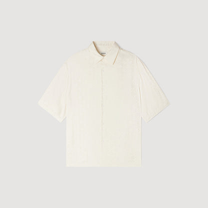 Jacquard Cross Shirt Mc Square Cross Loose-Fit Shirt White