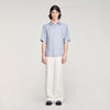 Jacquard Cross Shirt Mc Square Cross Loose-Fit Shirt Chambray