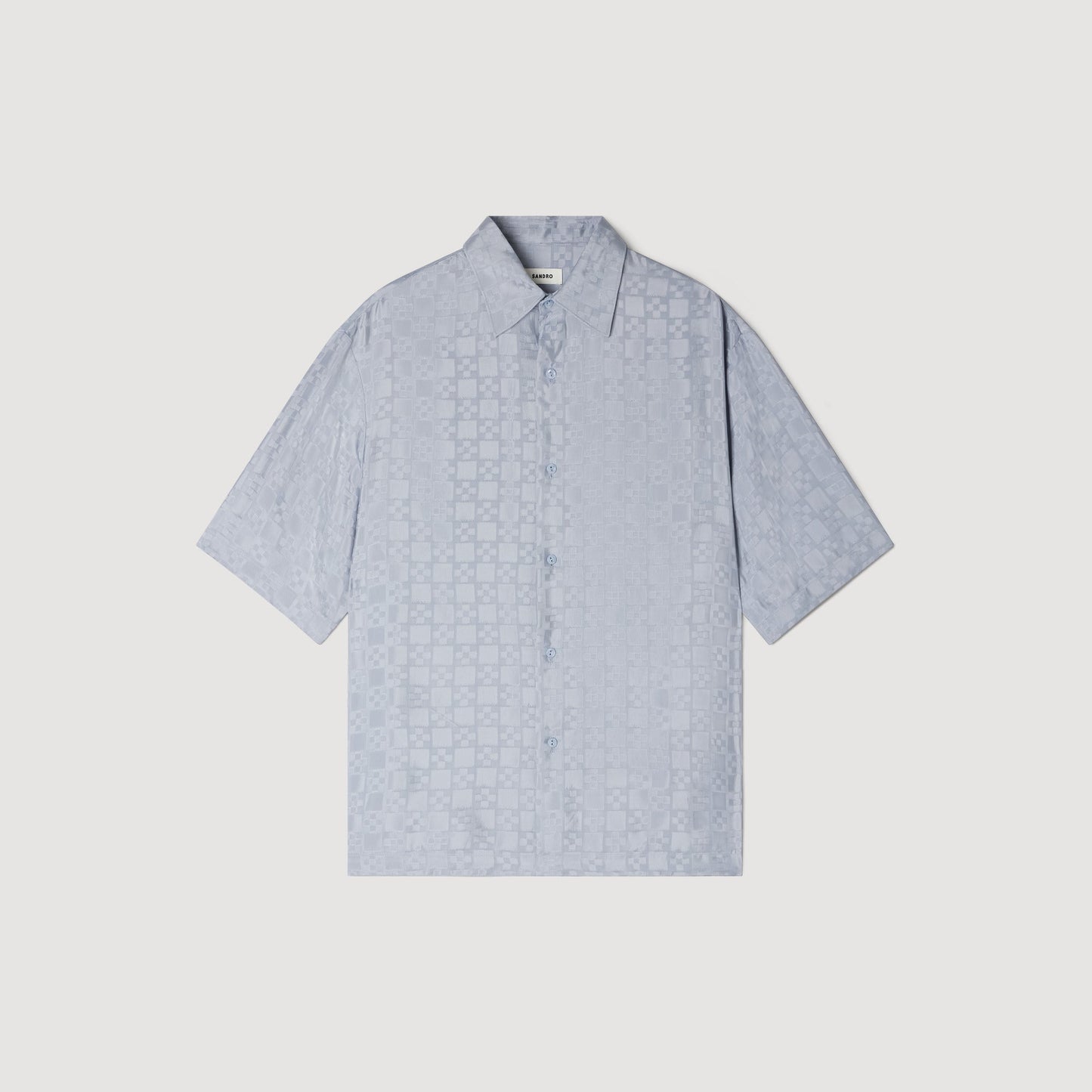 Jacquard Cross Shirt Mc Square Cross Loose-Fit Shirt Chambray